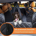 Dog Car Seat Cover — Waterproof Rear Seat Hammock with Mesh Window & Side Zip