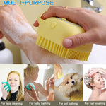 2-in-1 Dog Bathing Brush — Shampoo Dispenser & Massage Brush for Dogs